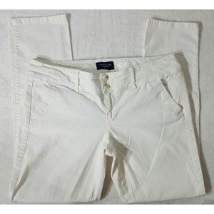 American Eagle STRETCH Women's 10 SHORT White soft Khaki style jeans (T10)